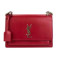 SAINT LAURENT - Sac bandoulière Sunset cuir rouge - Handbag