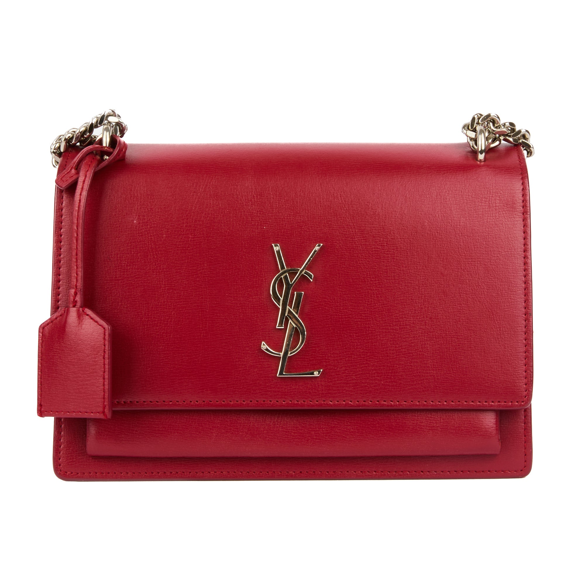 SAINT LAURENT - Sac bandoulière Sunset cuir rouge - Handbag
