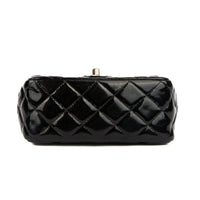 CHANEL - Sac bandoulière Mini Timeless Square cuir verni noir - Handbag