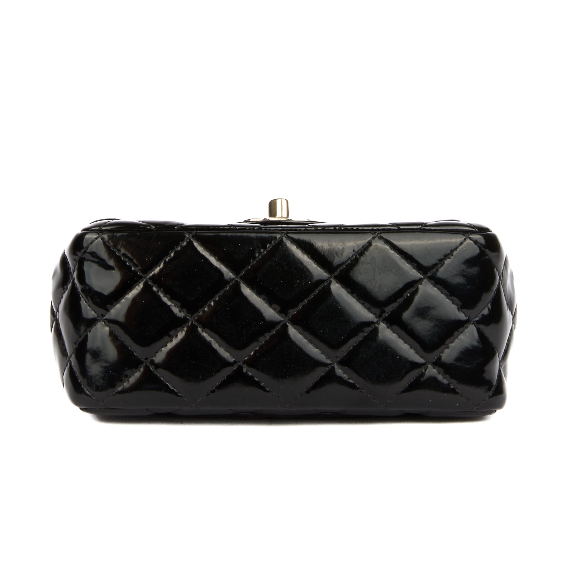 CHANEL - Sac bandoulière Mini Timeless Square cuir verni noir - Handbag