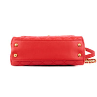 CHANEL - Sac bandoulière Mini Coco Handle cuir caviar rouge - Handbag