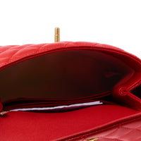CHANEL - Sac bandoulière Mini Coco Handle cuir caviar rouge - Handbag