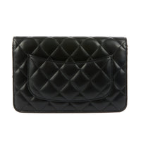 CHANEL - Sac bandoulière Wallet on chain classique cuir noir - Handbag