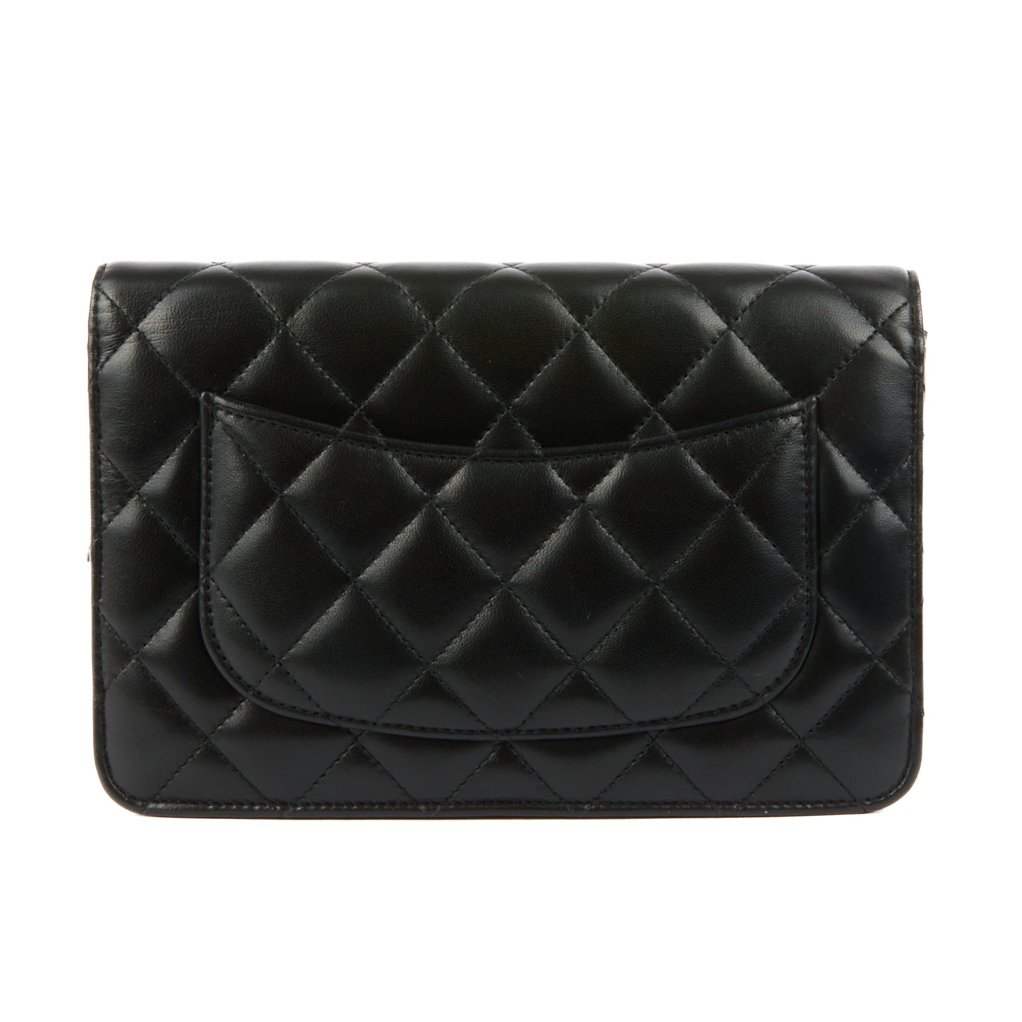 CHANEL - Sac bandoulière Wallet on chain classique cuir noir - Handbag