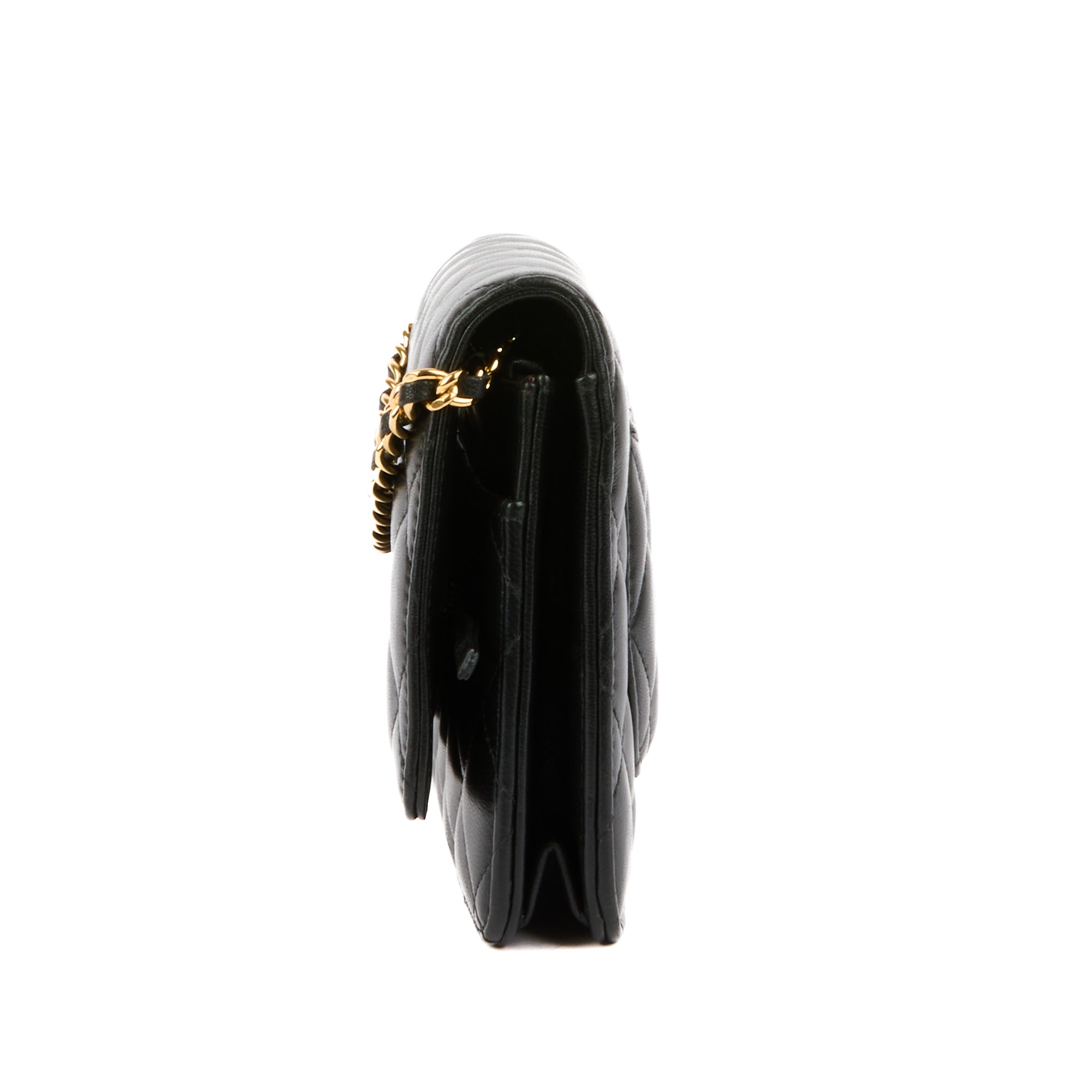 CHANEL - Sac bandoulière Wallet on chain classique cuir noir - Handbag