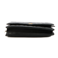 CHANEL - Sac bandoulière Wallet on chain classique cuir noir - Handbag