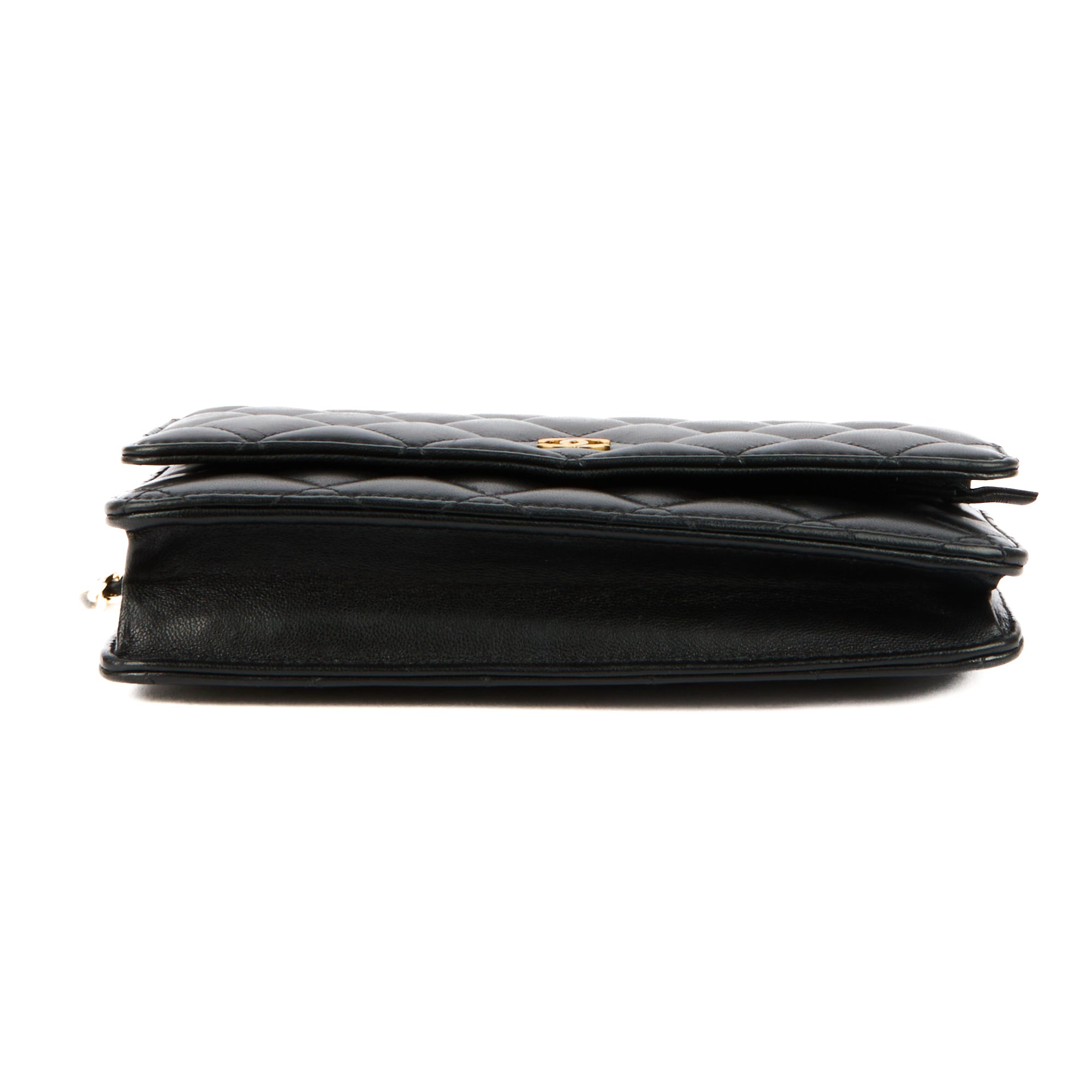 CHANEL - Sac bandoulière Wallet on chain classique cuir noir - Handbag