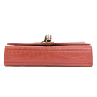 SAINT LAURENT - Sac bandoulière Kate Tassel cuir embossé crocodile rose - Handbag