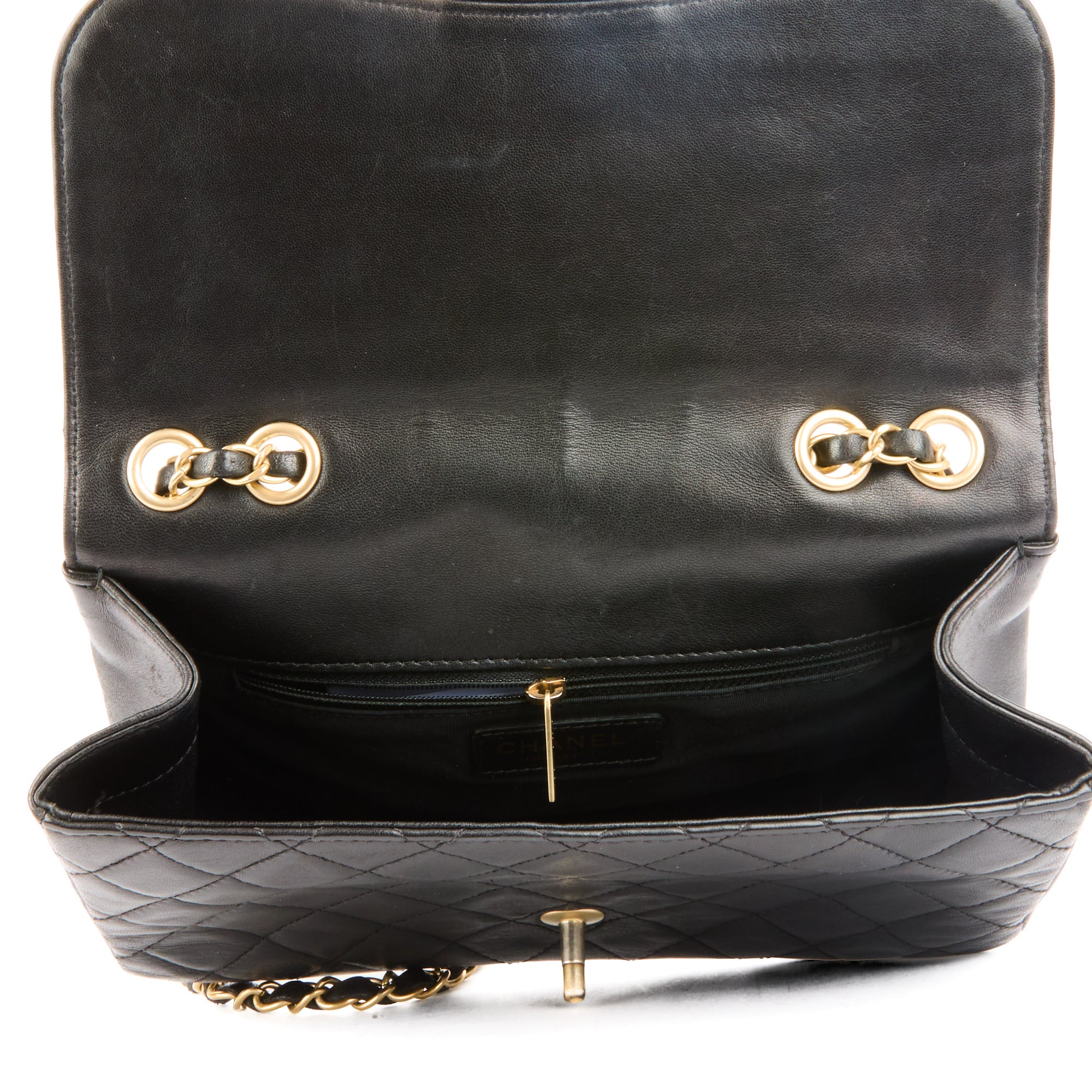 CHANEL - Sac bandoulière Diana Classique cuir noir - Handbag