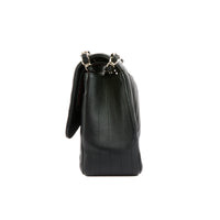 CHANEL - Sac bandoulière Jumbo Classique cuir chevron caviar noir - handbag