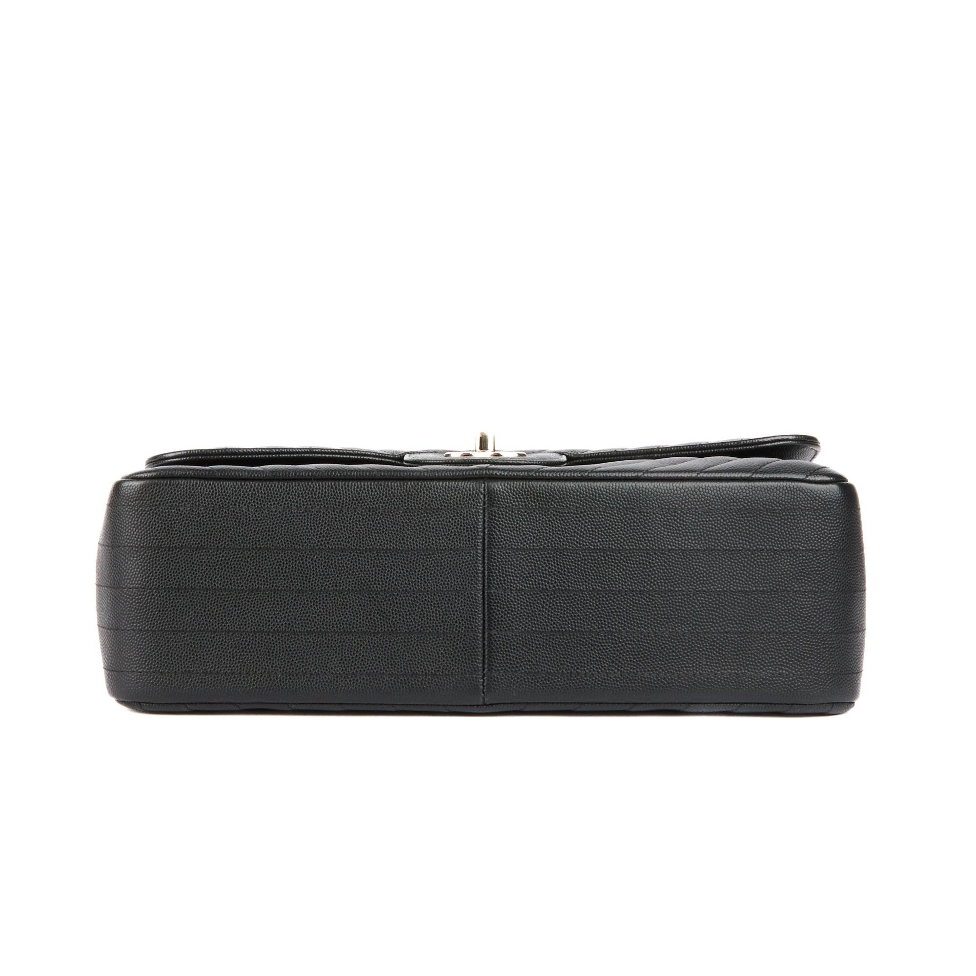 CHANEL - Sac bandoulière Jumbo Classique cuir chevron caviar noir - handbag