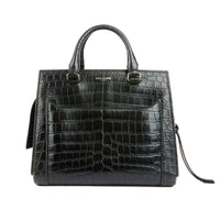 SAINT LAURENT - Sac à main de jour East Side cuir croco noir - Handbag
