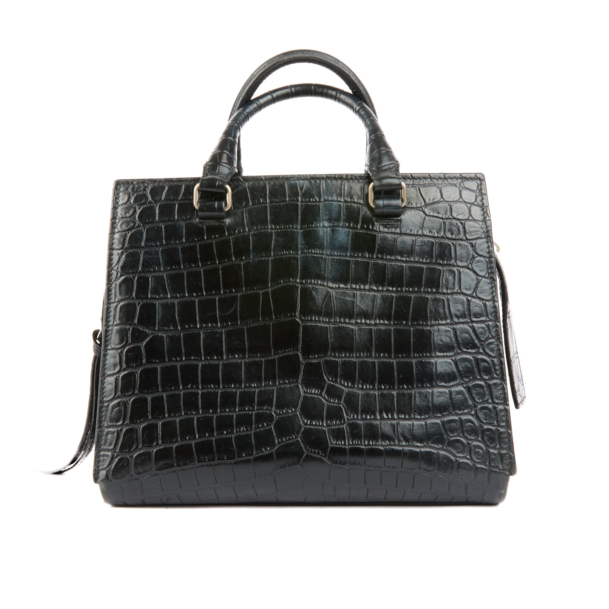 SAINT LAURENT - Sac à main de jour East Side cuir croco noir - Handbag