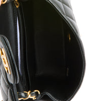 CHANEL - Sac bandoulière Mini square Classique cuir noir - Handbag