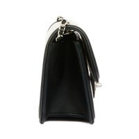 CHANEL - Sac bandoulière Mini Flap cuir blanc et noir - Handbag