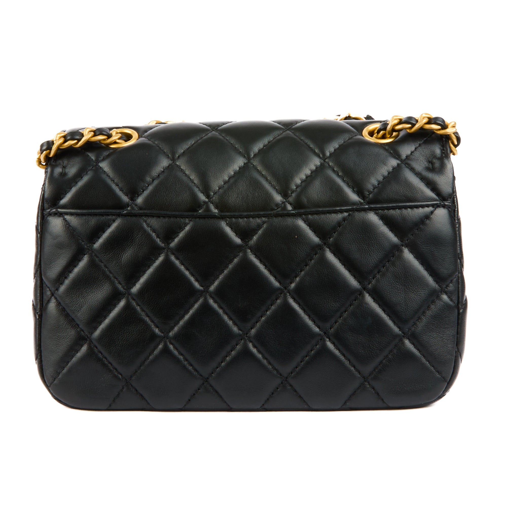 CHANEL - Sac bandoulière Classique cuir matelassé noir boucle CC - Handbag