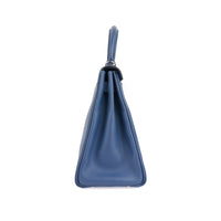 HERMES - Sac Kelly 28 Bleu cuir togo  - Handbag
