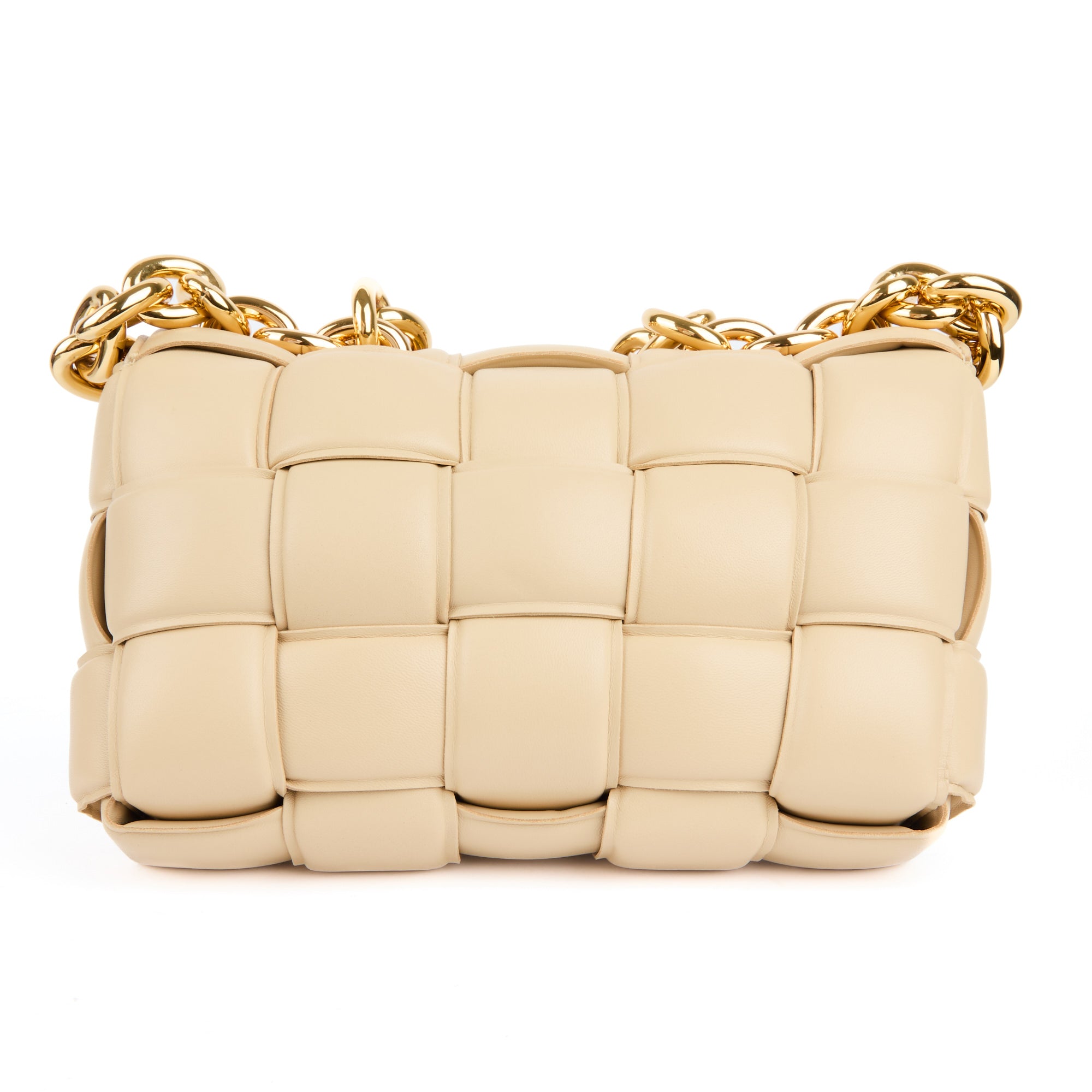 BOTTEGA VENETA - Cassette Padded intreccio leather shoulder bag in beige - Handbag