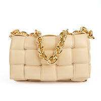 BOTTEGA VENETA - Cassette Padded intreccio leather shoulder bag in beige - Handbag