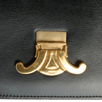 CELINE - Sac bandoulière Triomphe Teen cuir noir - Handbag