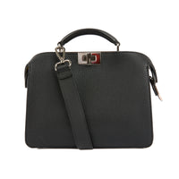 FENDI - Sac à main Peekaboo ISeeU Small cuir noir - Hand Bag