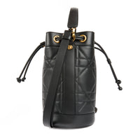 DIOR - Black Macrocannage Leather Drawstring Backpack