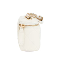 CHANEL - Sac bandoulière mini Vanity on chain cuir caviar blanc - Handbag