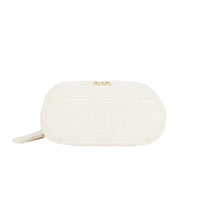 CHANEL - Sac bandoulière mini Vanity on chain cuir caviar blanc - Handbag