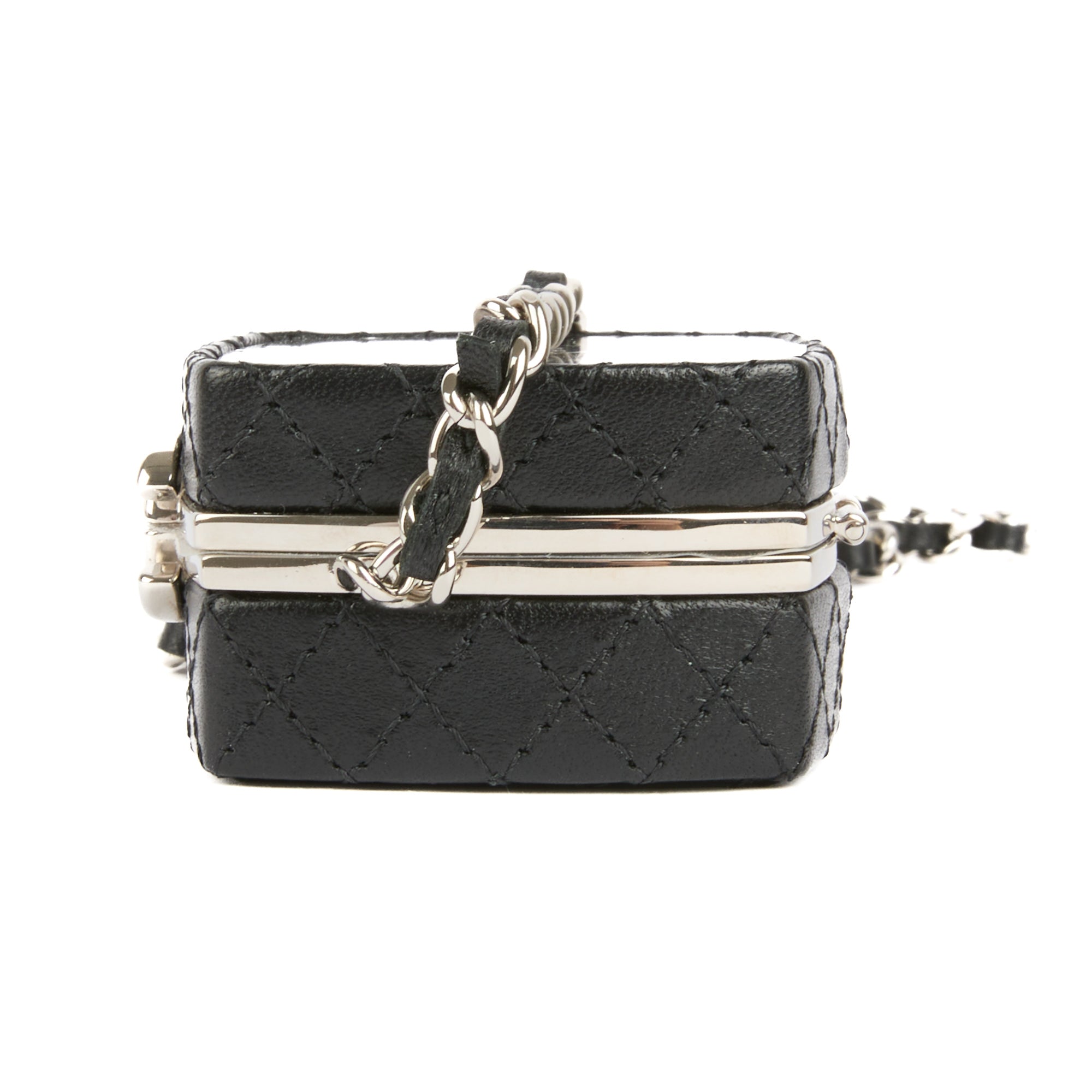 CHANEL - Sac bandoulière Sautoir Mini Box Makeup cuir noir - Handbag