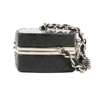 CHANEL - Sac bandoulière Sautoir Mini Box Makeup cuir noir - Handbag