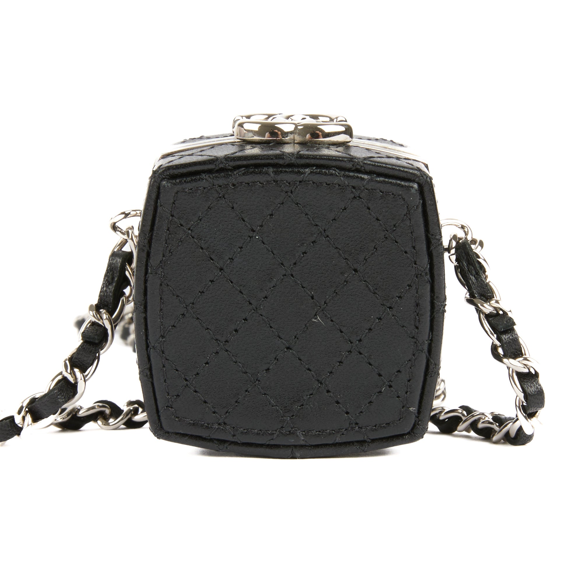 CHANEL - Sac bandoulière Sautoir Mini Box Makeup cuir noir - Handbag