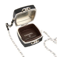 CHANEL - Sac bandoulière Sautoir Mini Box Makeup cuir noir - Handbag