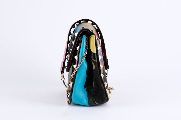 VALENTINO - Sac bandoulière Rockstud Mini Camouflage Toile Cuir - Hand Bag