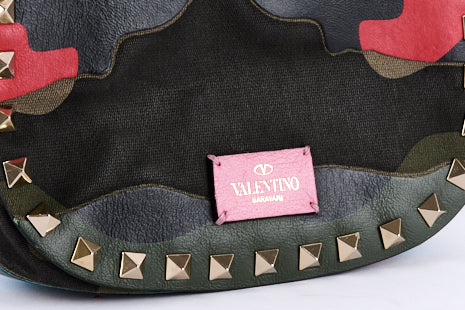 VALENTINO - Sac bandoulière Rockstud Mini Camouflage Toile Cuir - Hand Bag