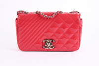 CHANEL - Sac à main Coco Boy Small Cuir Vernis Rouge - Shoulder Bag
