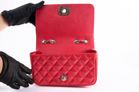 CHANEL - Sac à main Coco Boy Small Cuir Vernis Rouge - Shoulder Bag
