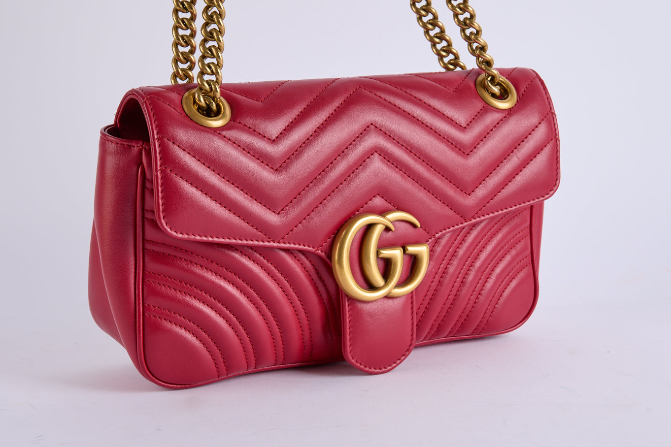 GUCCI - Sac bandoulière Marmont Rouge - Shoulder Bag