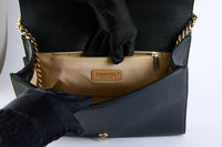 CHANEL - Sac bandoulière Label Click cuir noir - Hand bag