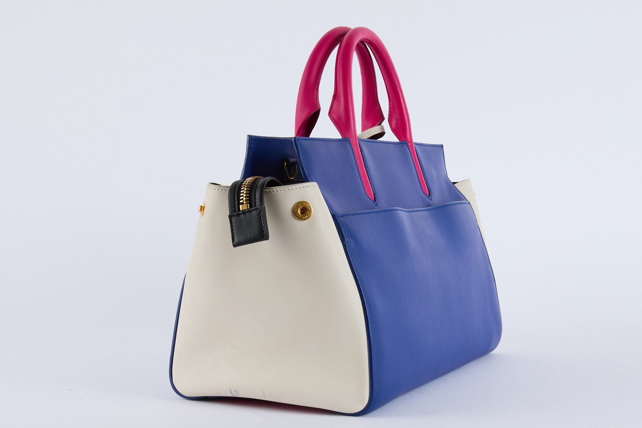 Saint Laurent - Cabas en Cuir Bleu - Hand Bag