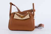 HERMES - Sac à main Mini Lindy Taurillon Clémence Gold - Hand bag