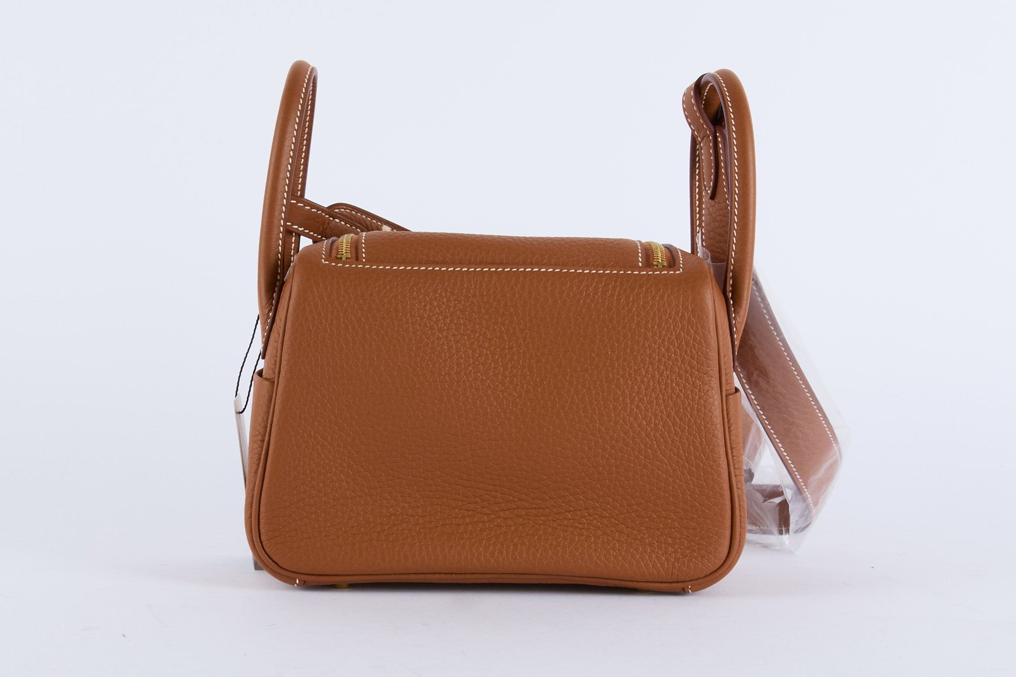 HERMES - Sac à main Mini Lindy Taurillon Clémence Gold - Hand bag