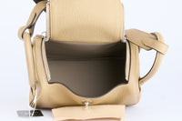 HERMES - Sac à main Mini Lindy Taurillon Clémence Beige - Hand bag