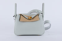 HERMES - Mini Lindy Taurillon leather handbag Platinum Gray - Hand Bag