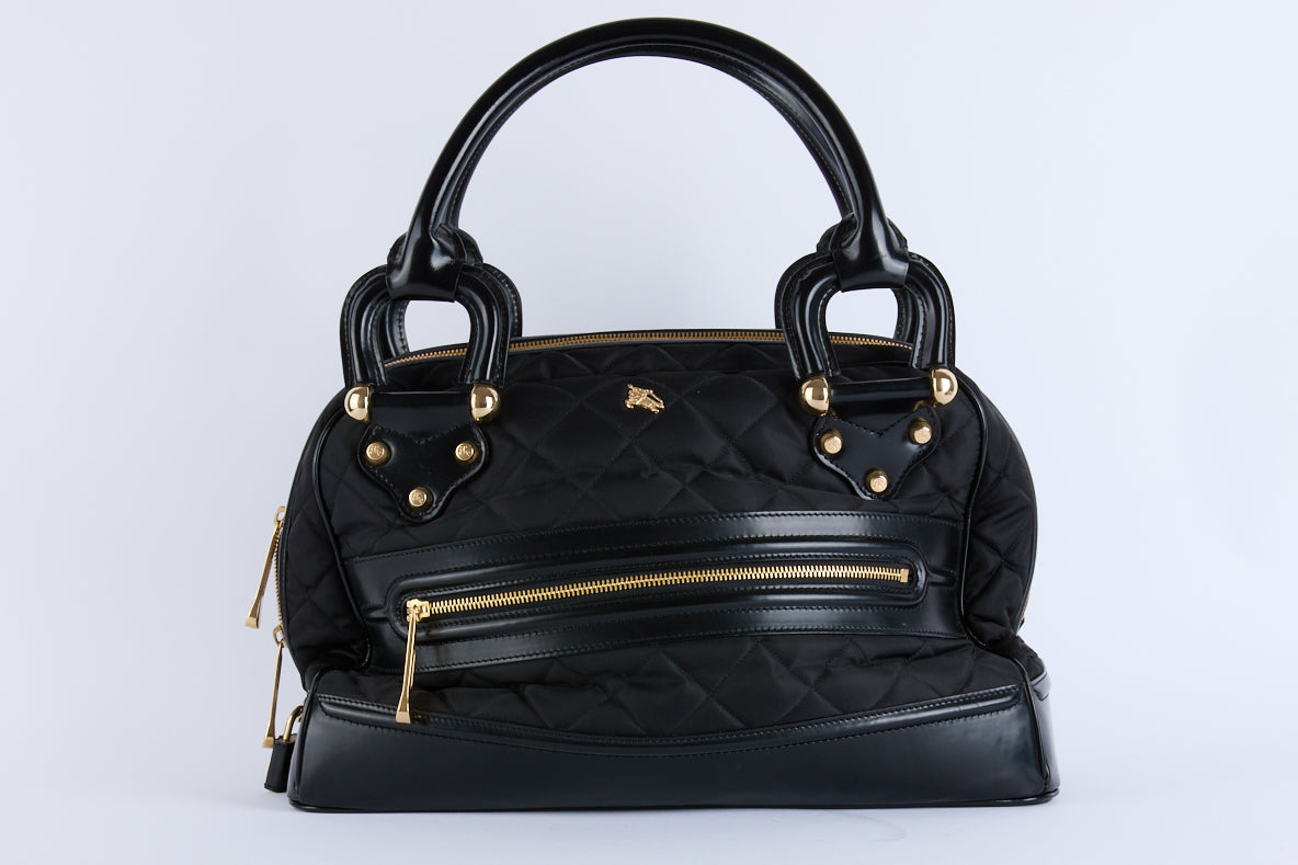 BURBERRY - Sac à main Westbury toile cuir noir - Hand bag