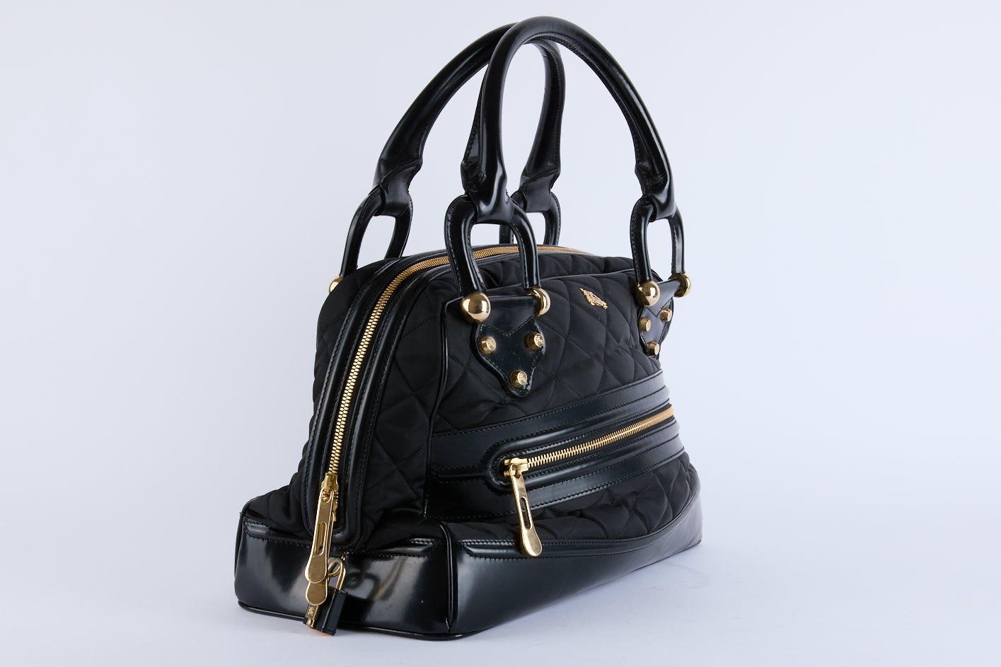 BURBERRY - Sac à main Westbury toile cuir noir - Hand bag