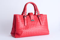 BOTTEGA VENETA - Sac à main Roma cuir Intrecciato Rouge - Hand Bag