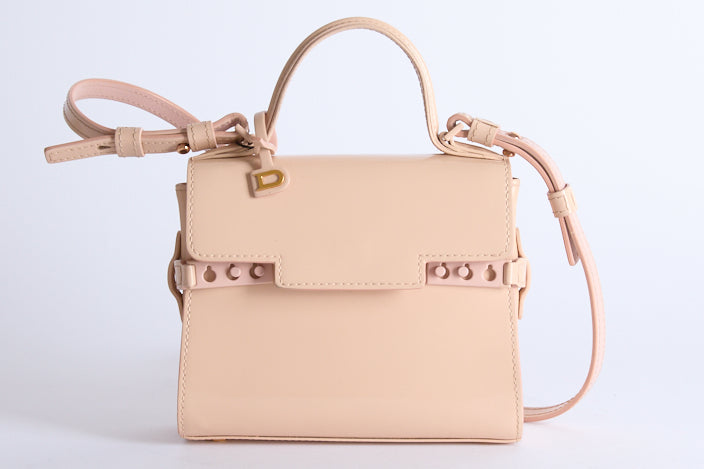 DELVAUX - Sac bandoulière Mini Tempête cuir vernis rose - Hand bag