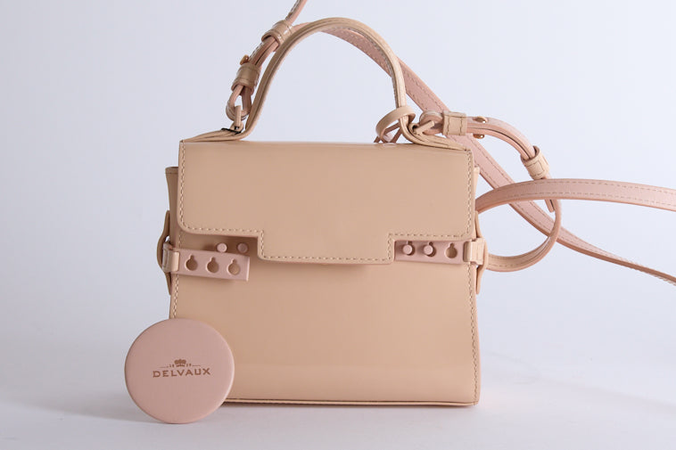 DELVAUX - Sac bandoulière Mini Tempête cuir vernis rose - Hand bag