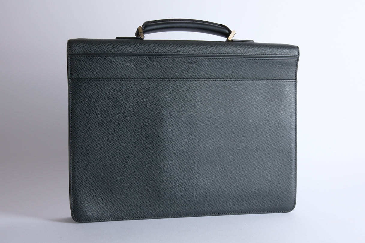 LOUIS VUITTON - Sacoche Porte document Kourad cuir Taiga anthracite - Briefcase