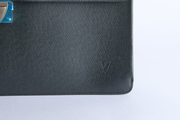 LOUIS VUITTON - Sacoche Porte document Kourad cuir Taiga anthracite - Briefcase